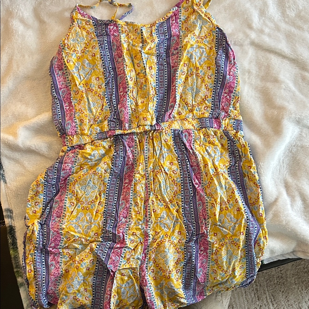 Pink Rose Vintage Floral Romper